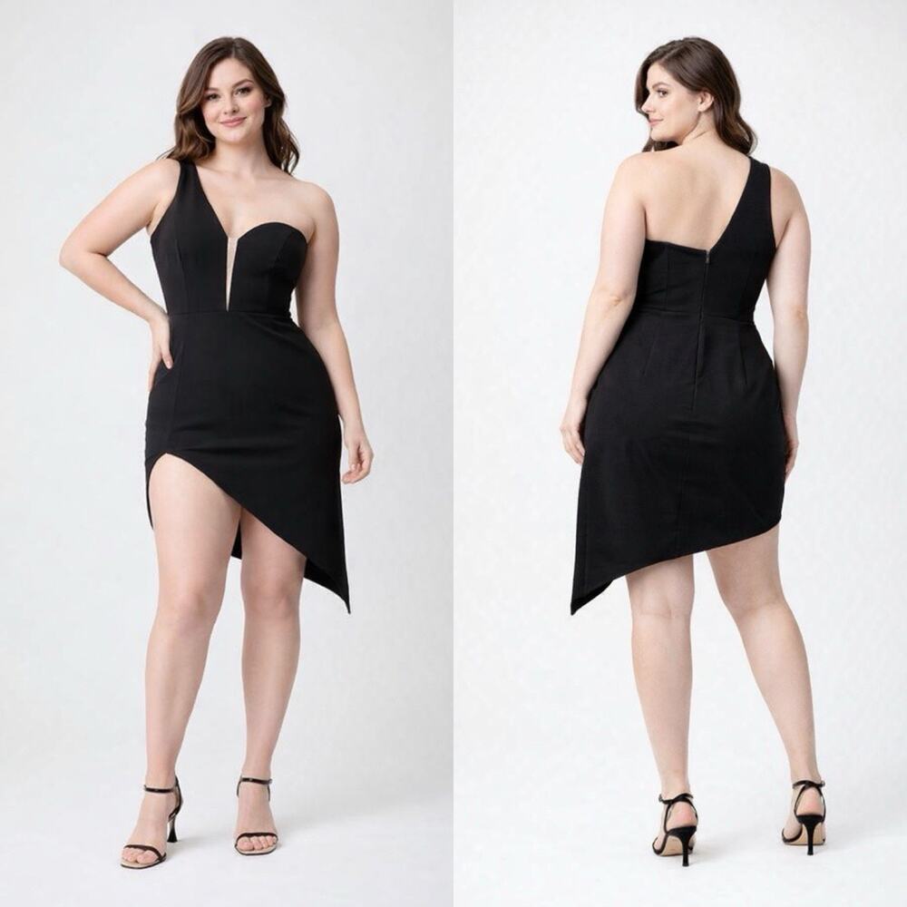 Bardot Sanna One Shoulder Mini Dress 8 Asymmetrical Hem Mesh Cocktail Glam Party